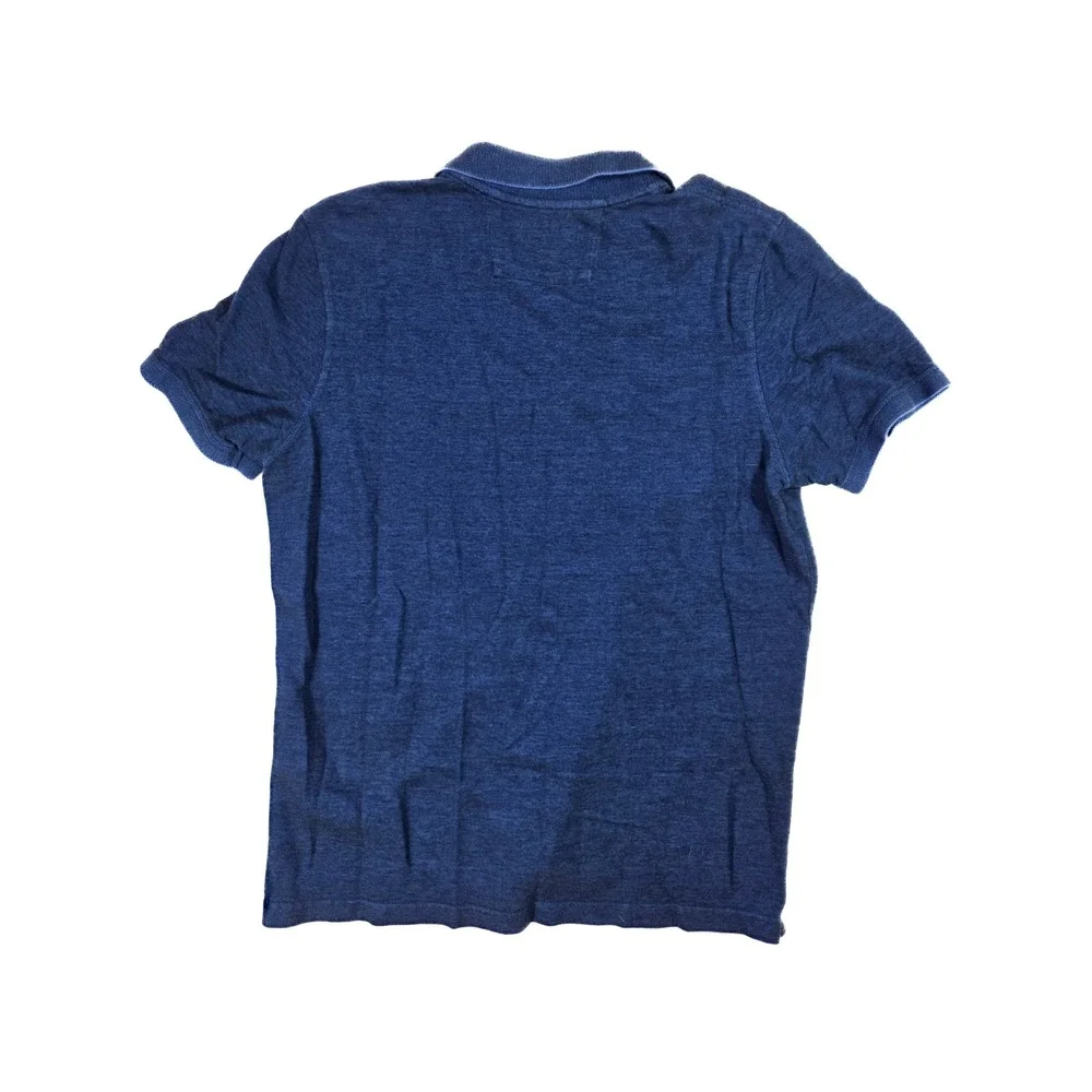 Banana Republic Blue Organic Cotton Elephant Logo Pique Polo Shirt Men's Size L